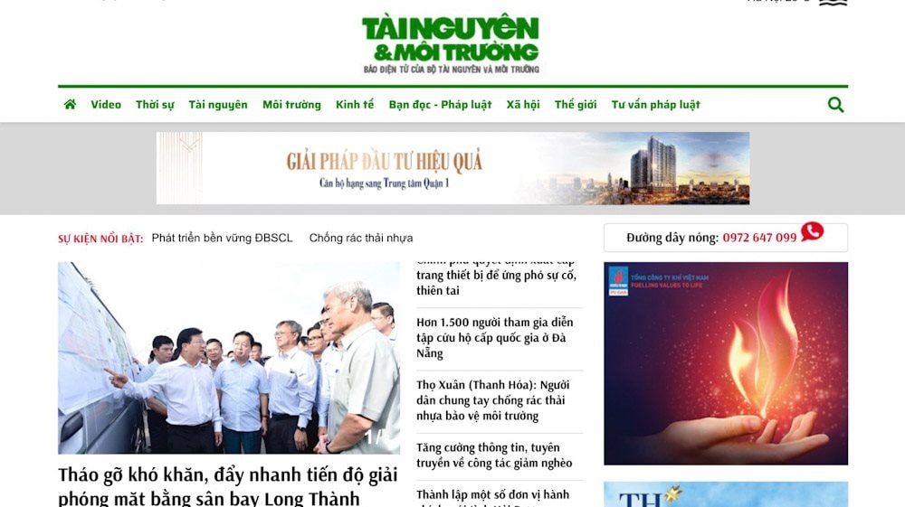 cms báo điện tử báo tài nguyên môi trường