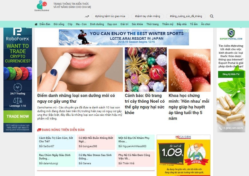 cms trang thông tin điện tử làm cha mẹ